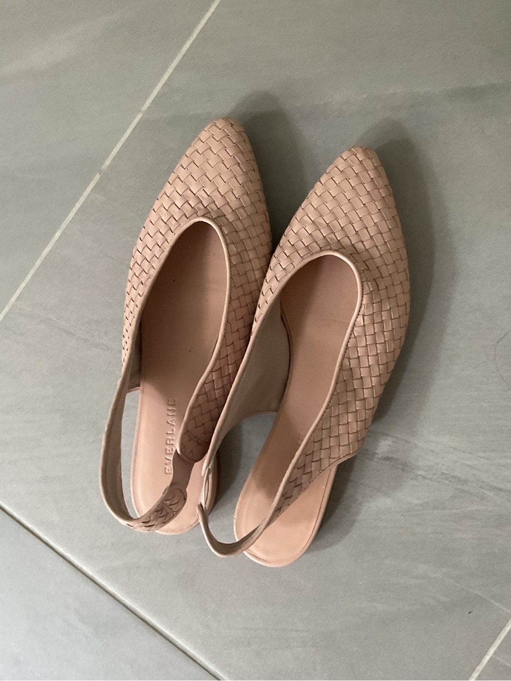 Everlane V Woven Sling Back Flats Size 7 Blush